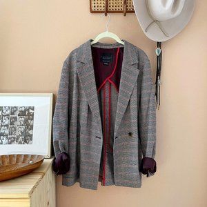 Plaid Style Oversized Blazer